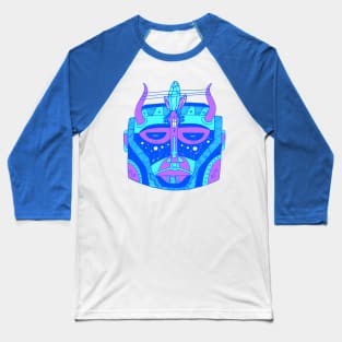 Blue African Mask No 8 Baseball T-Shirt